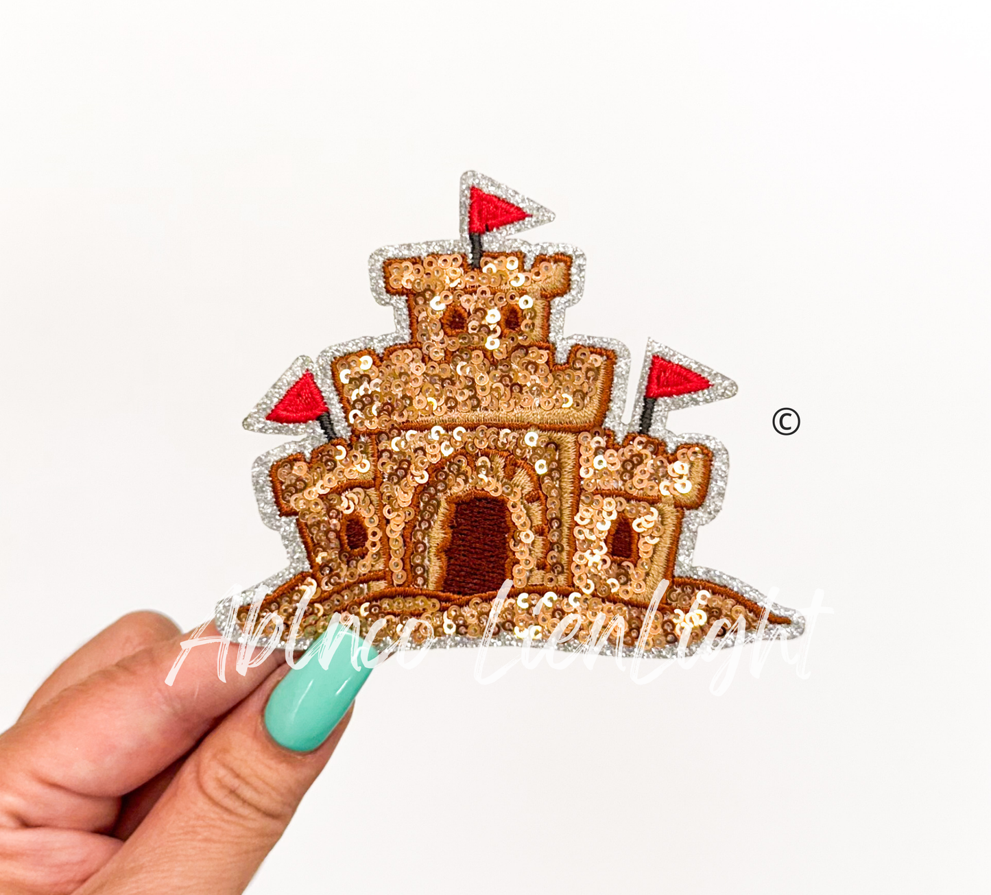 Sand Castle Summer Sequin Patch
