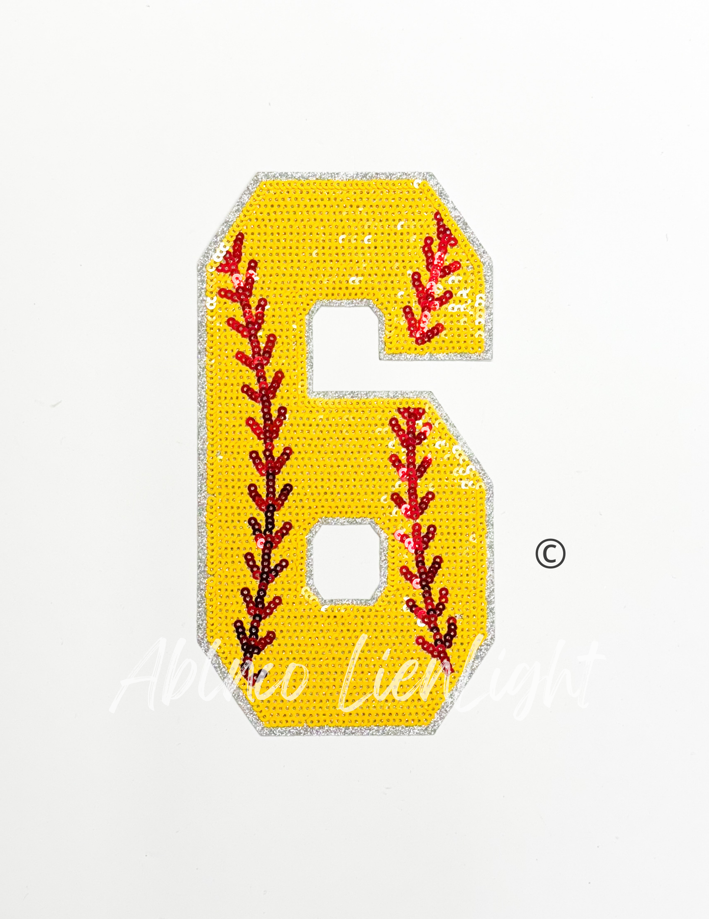 Sequin Softball Numbers Patch - Large