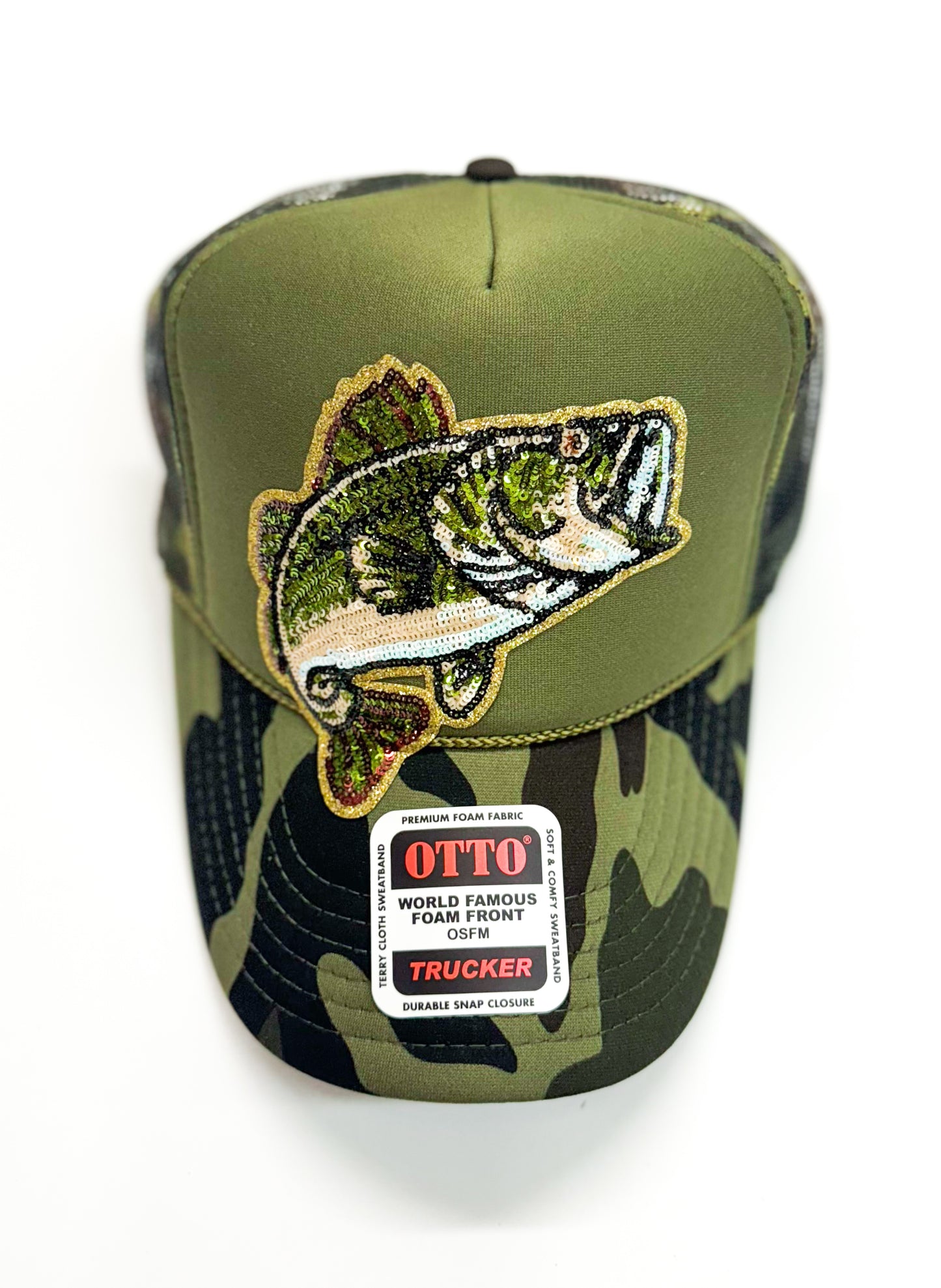 Sequin Bass Fishing Otto Trucker Hat