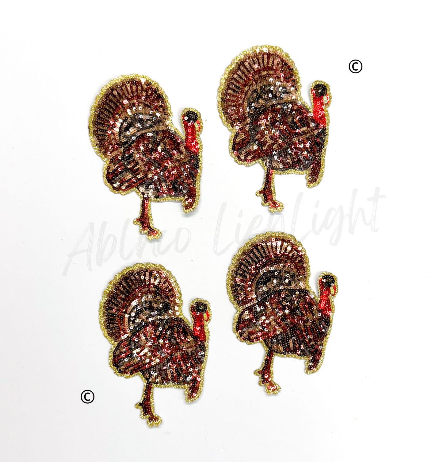 Turkey Hunting Sequin Patch - Small