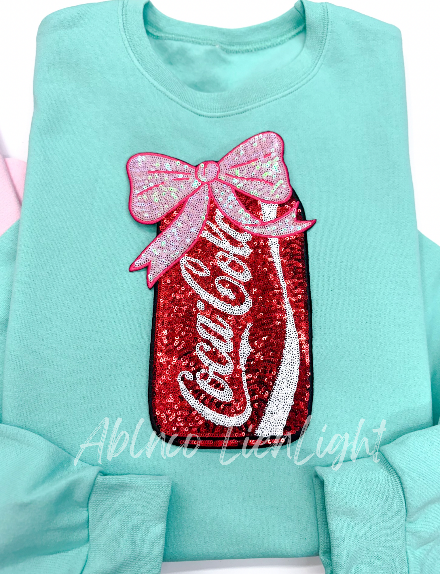 Coke Coca Cola Sequins Sparkles Patch Sweatshirt
