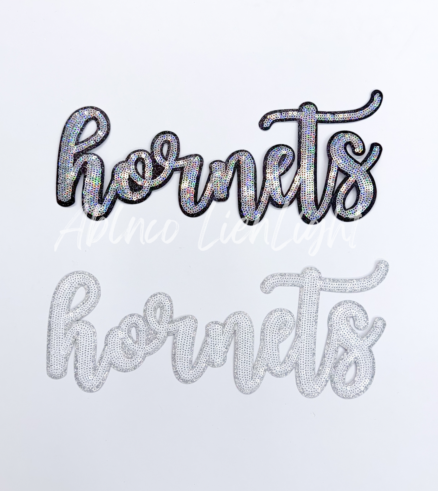 Hornets Cursive Letter Mascot Gameday Sequins Patch