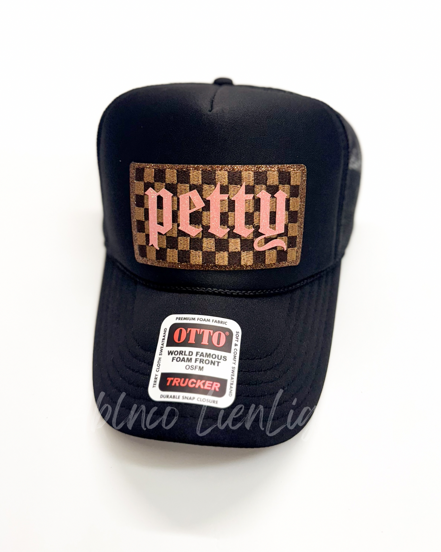 Petty Brown Checkered Glitter Patch Otto Trucker Hat