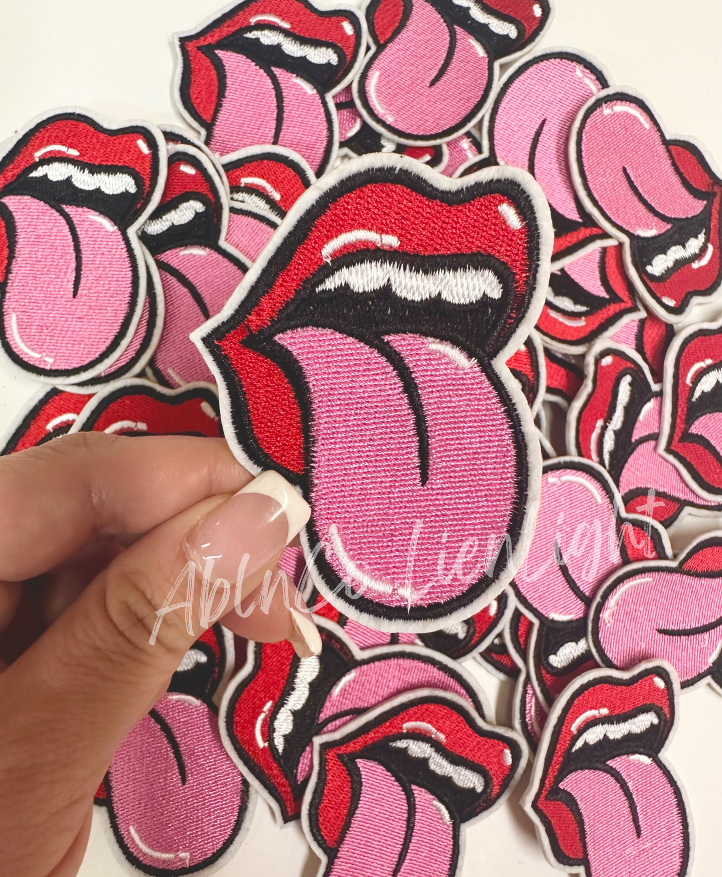 Tongue Pink Embroidery Patch