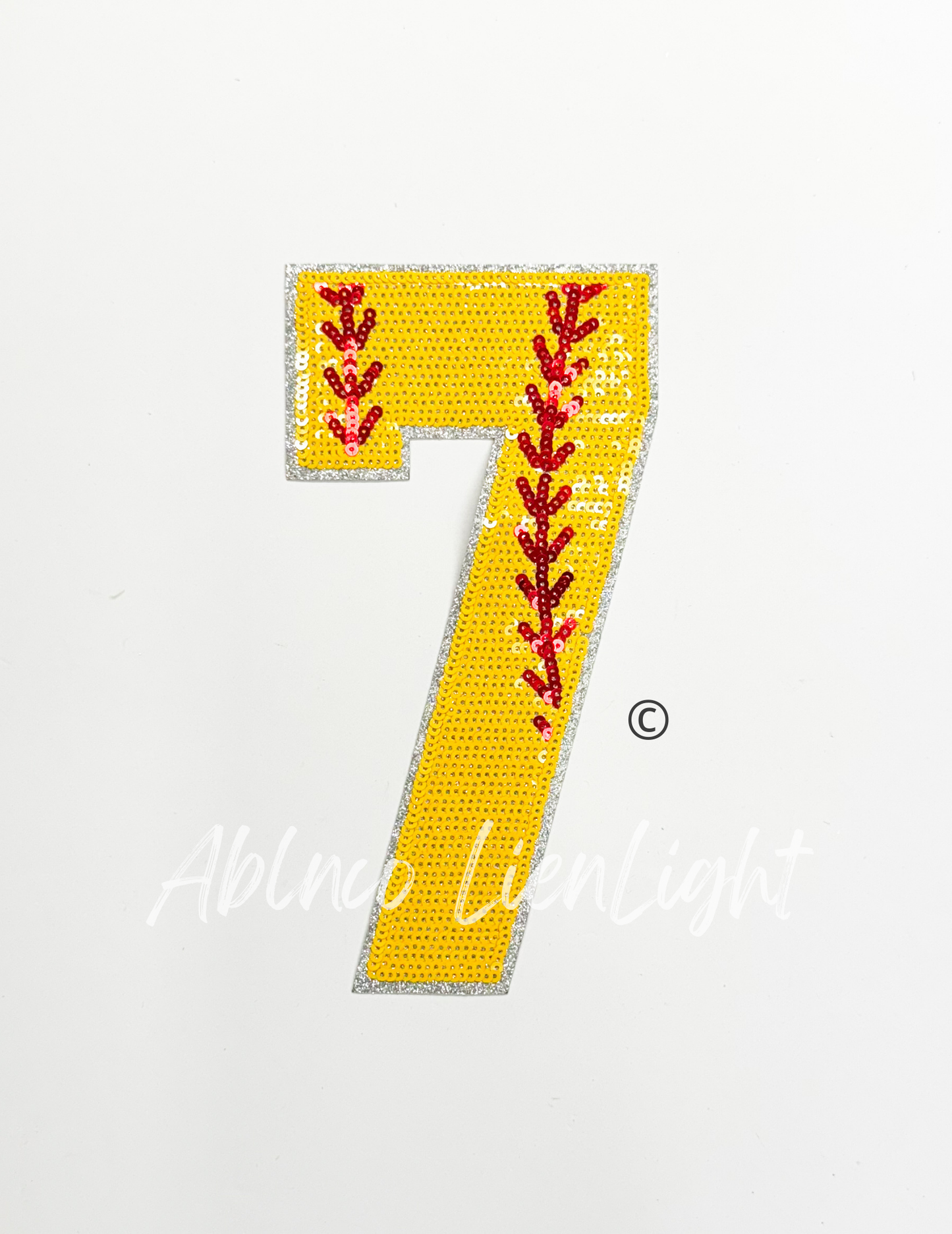 Sequin Softball Numbers Patch - Large