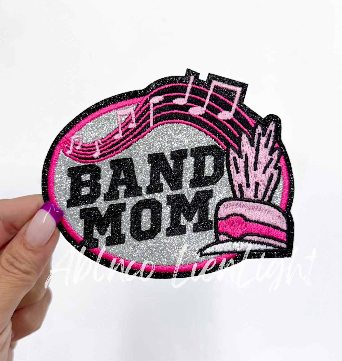 Band Mom Glitter Embroidery Patch©️