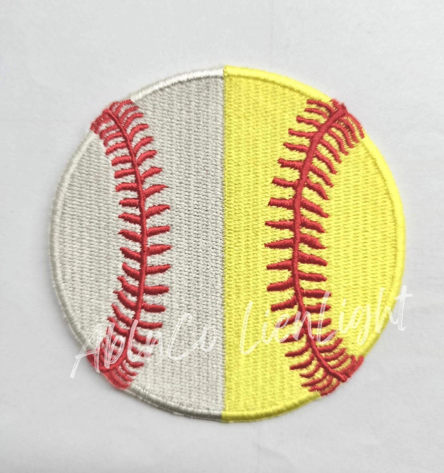 Half Baseball Softball Embroidery Patch
