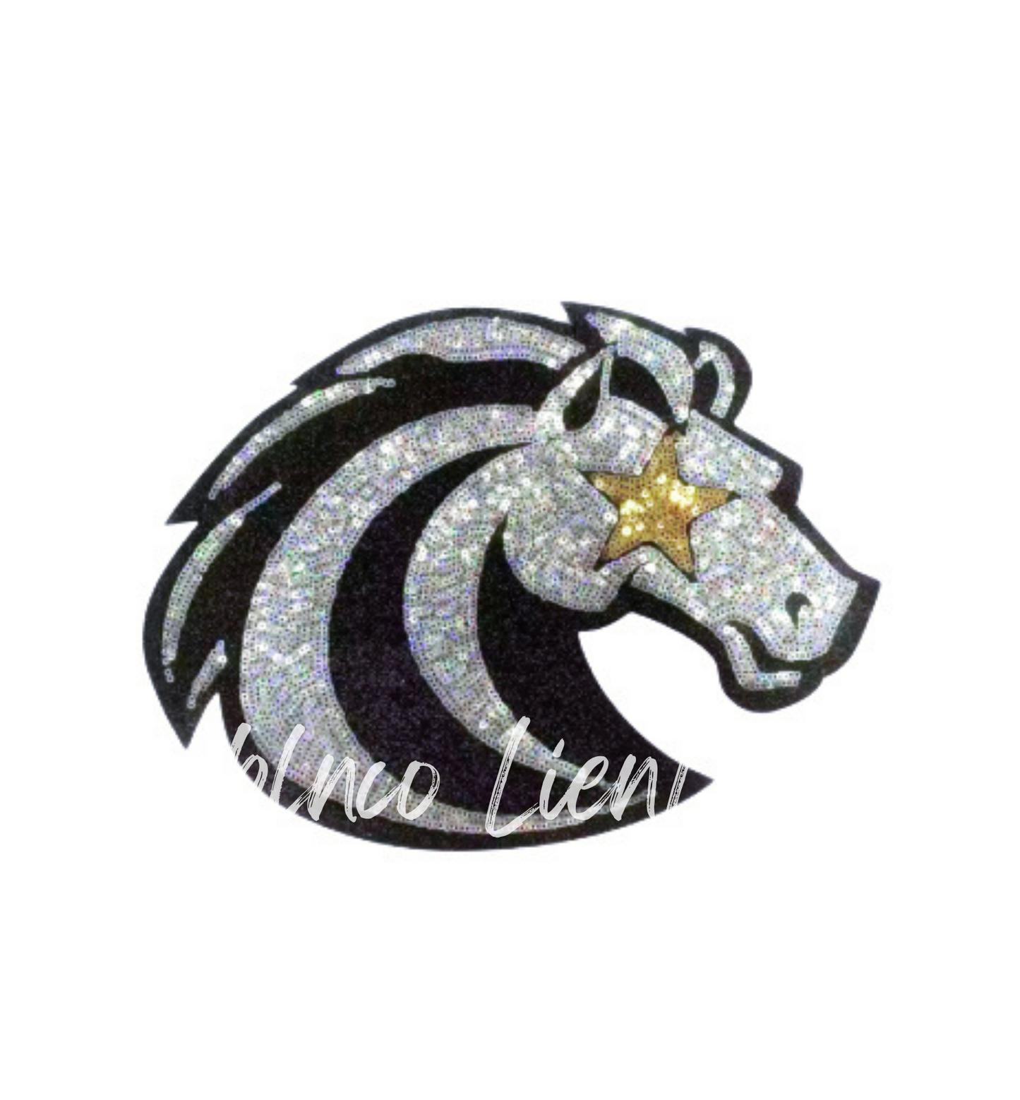 Mustang Horse Mascot Gameday Sequin Patch