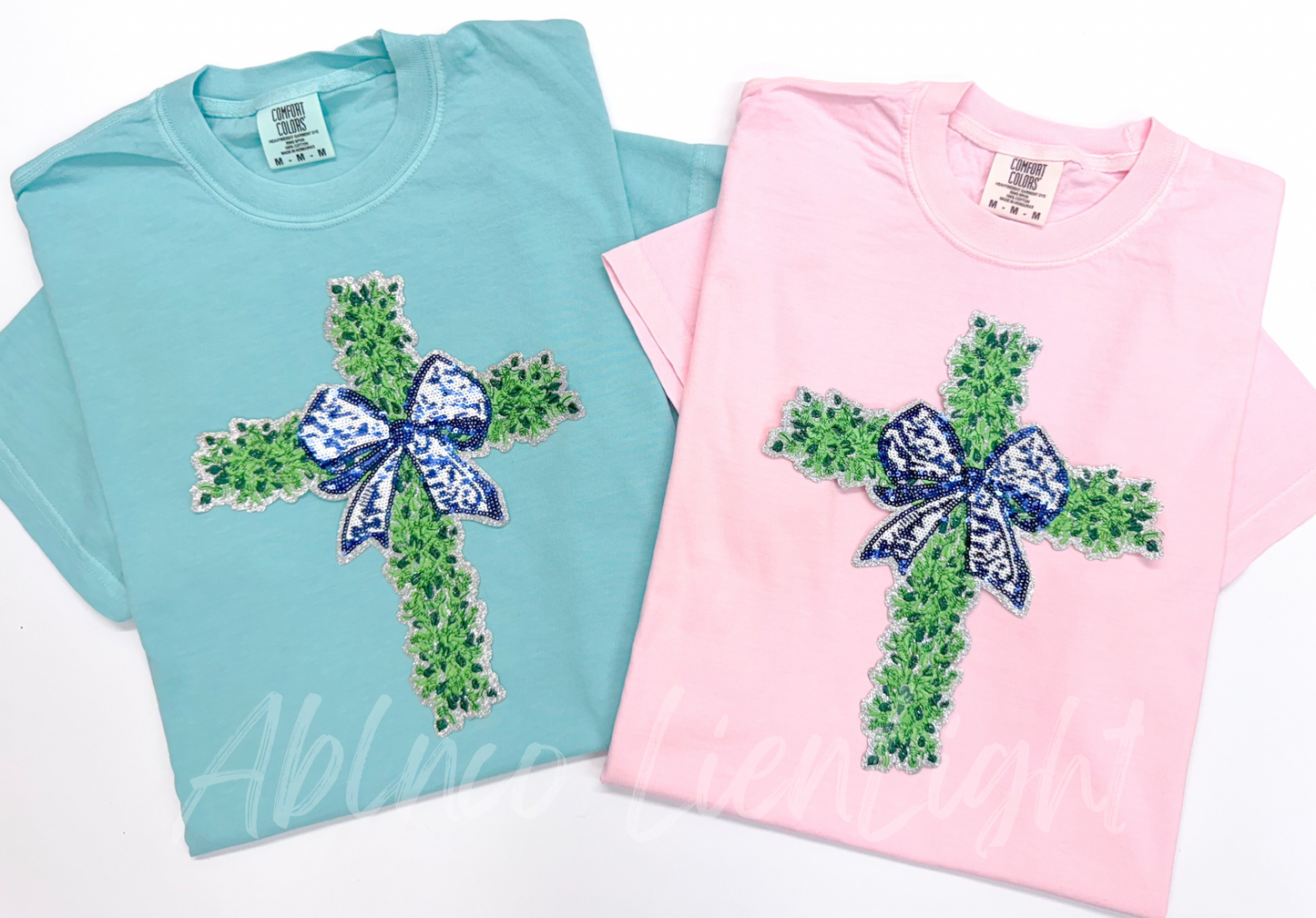 Boxwood Cross Bow Sequin Patch