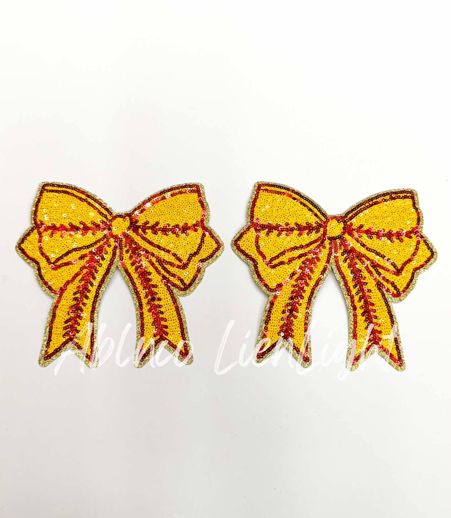 Softball Sequins Side Bows Patch