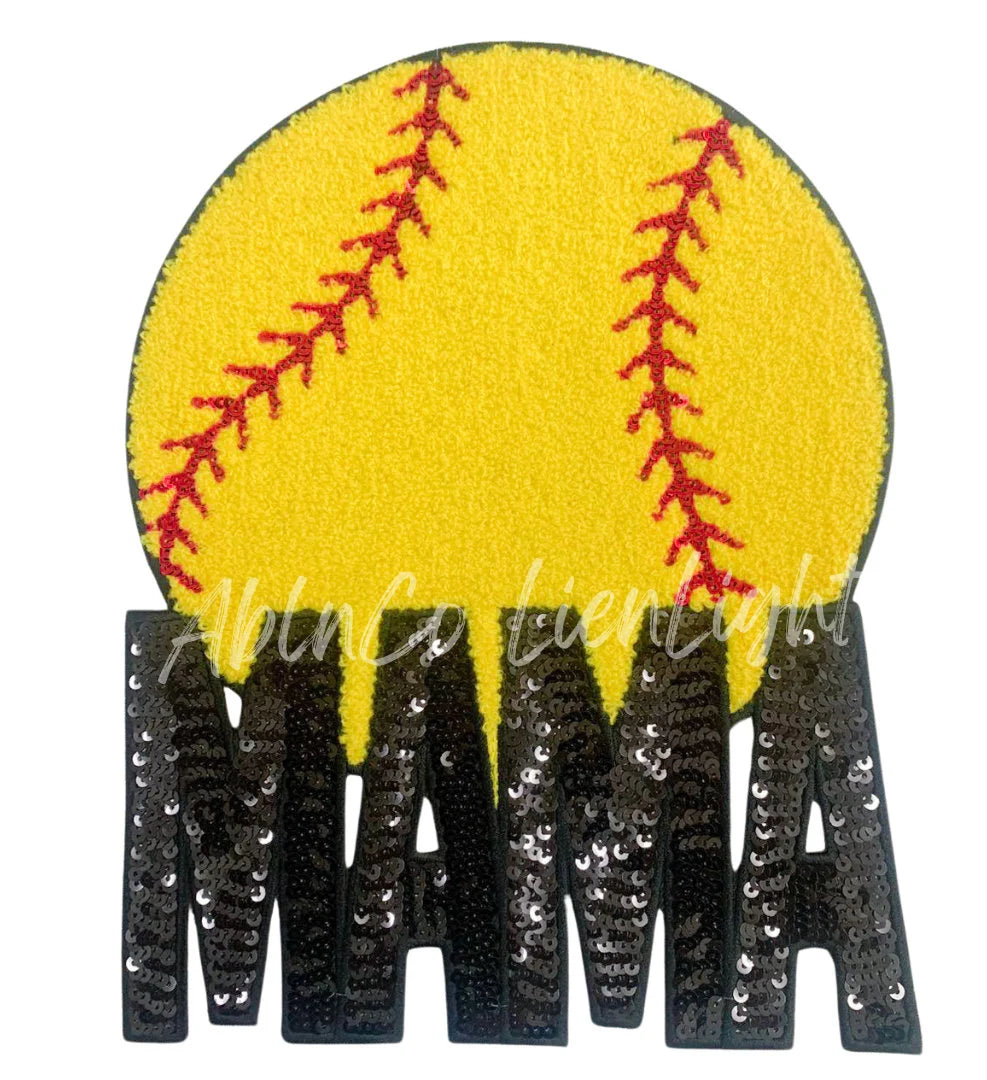 Softball Mama Sequins Chenille Patch
