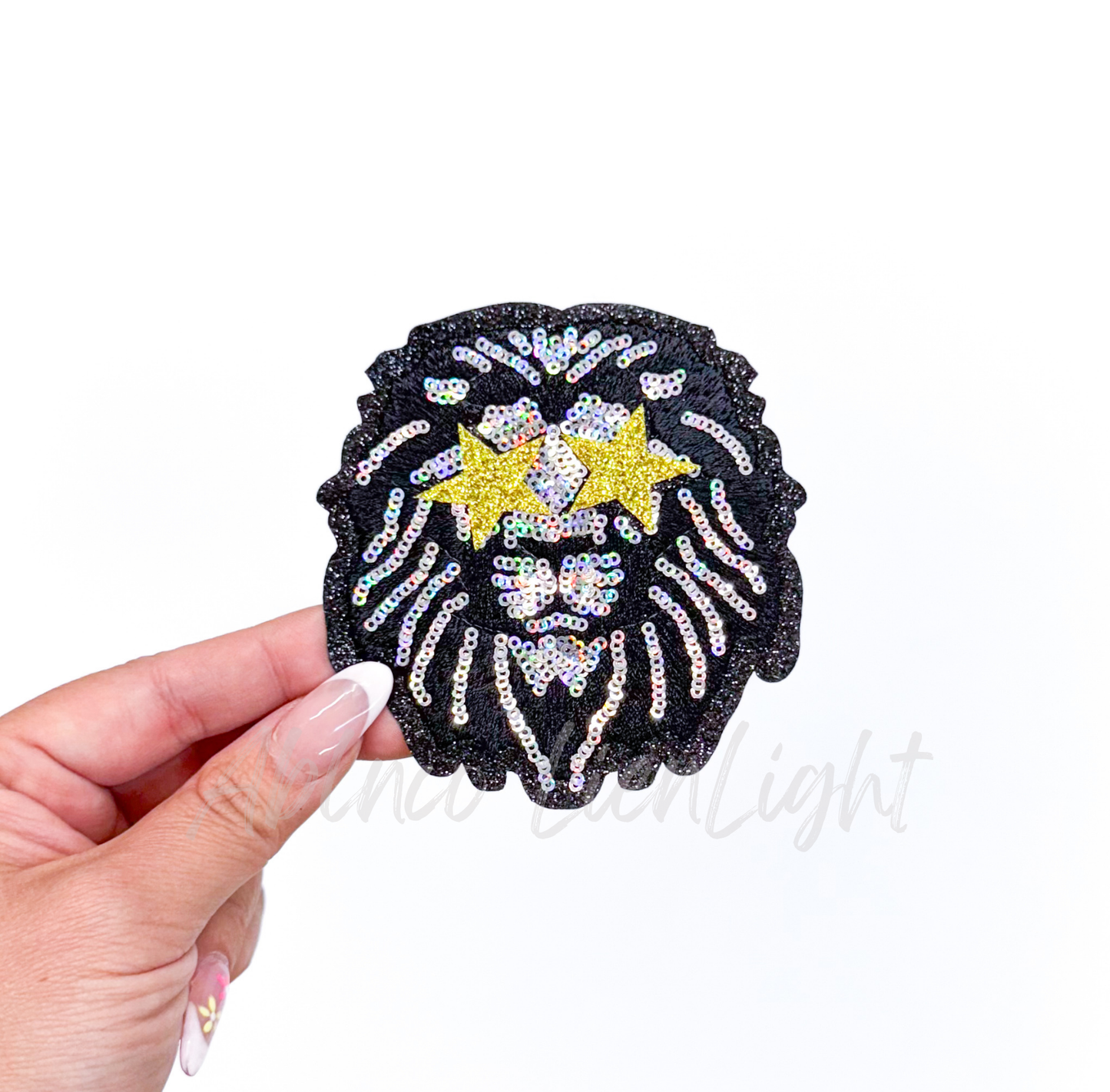 Lion Mascot Gameday Sequin Patch - Small