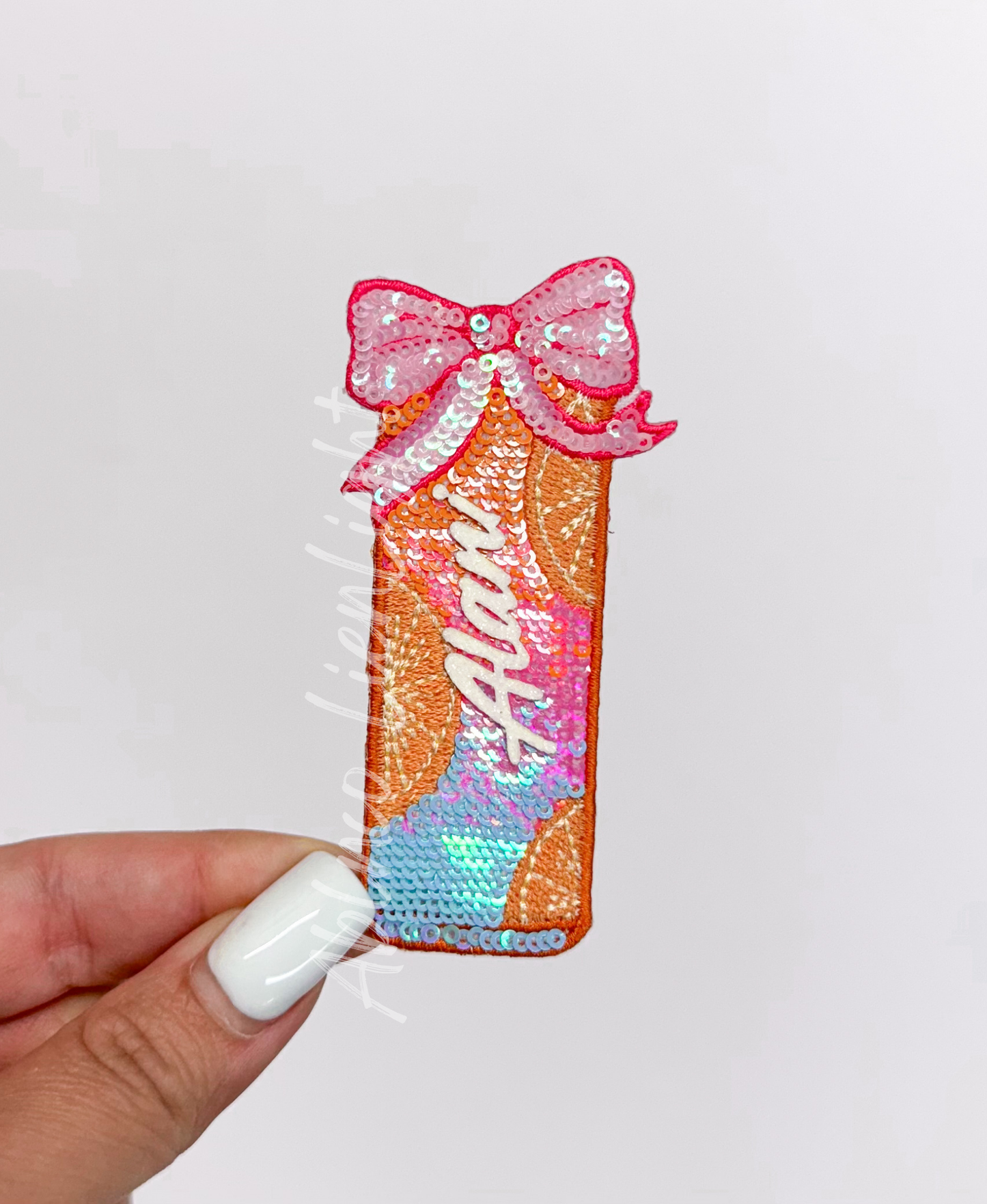 Alani Orange Energy Drink Sequin Patch