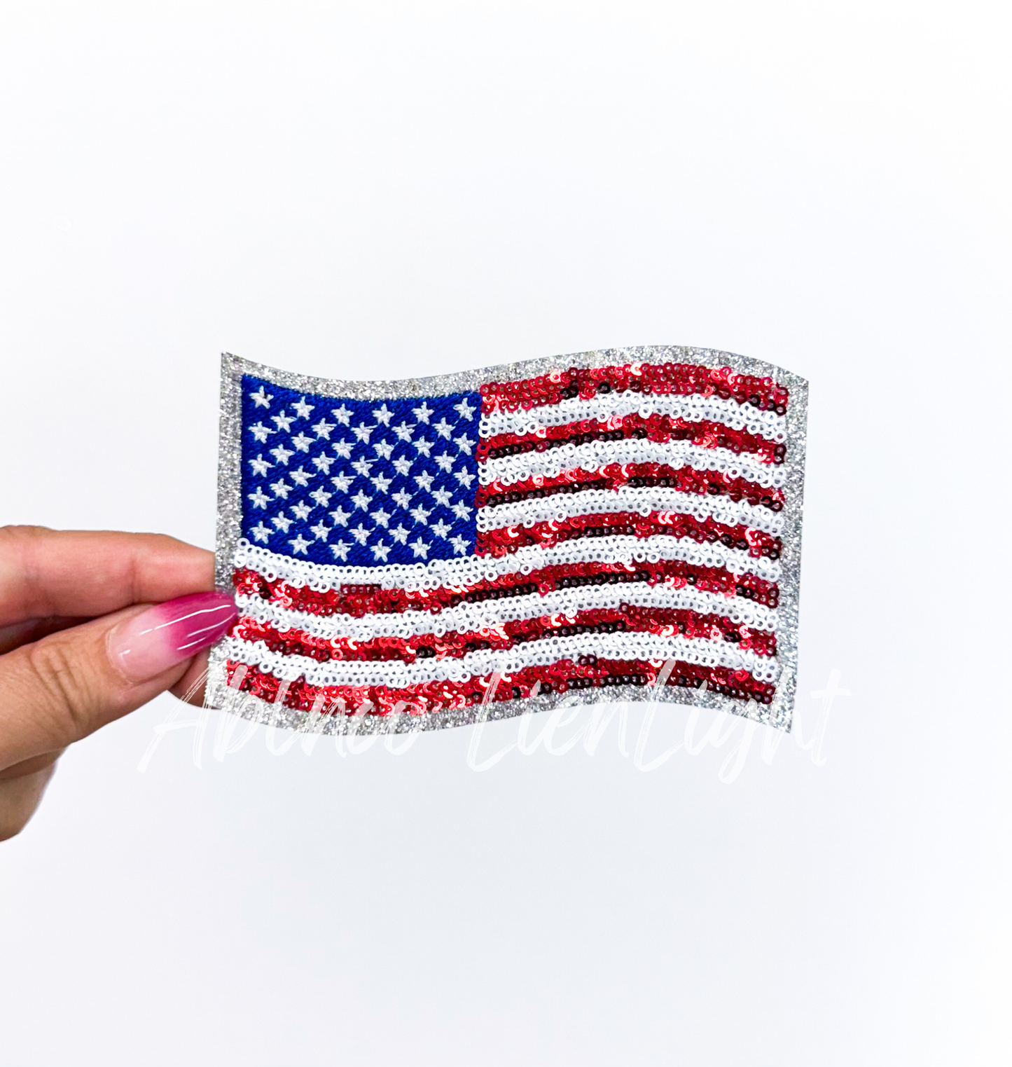 American Flag USA 4th July Holiday Sequin Patch