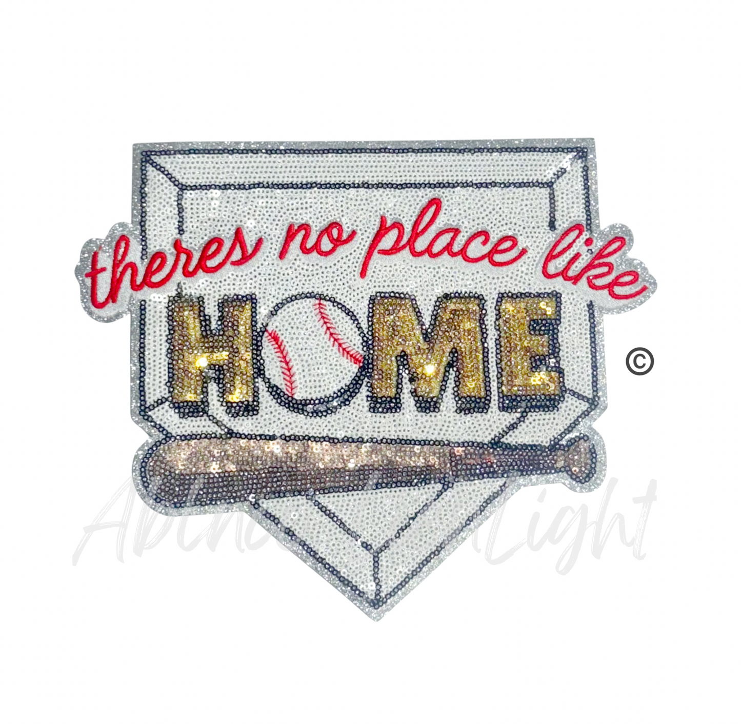 Baseball There’s no place like Home Sequins Patch - Large