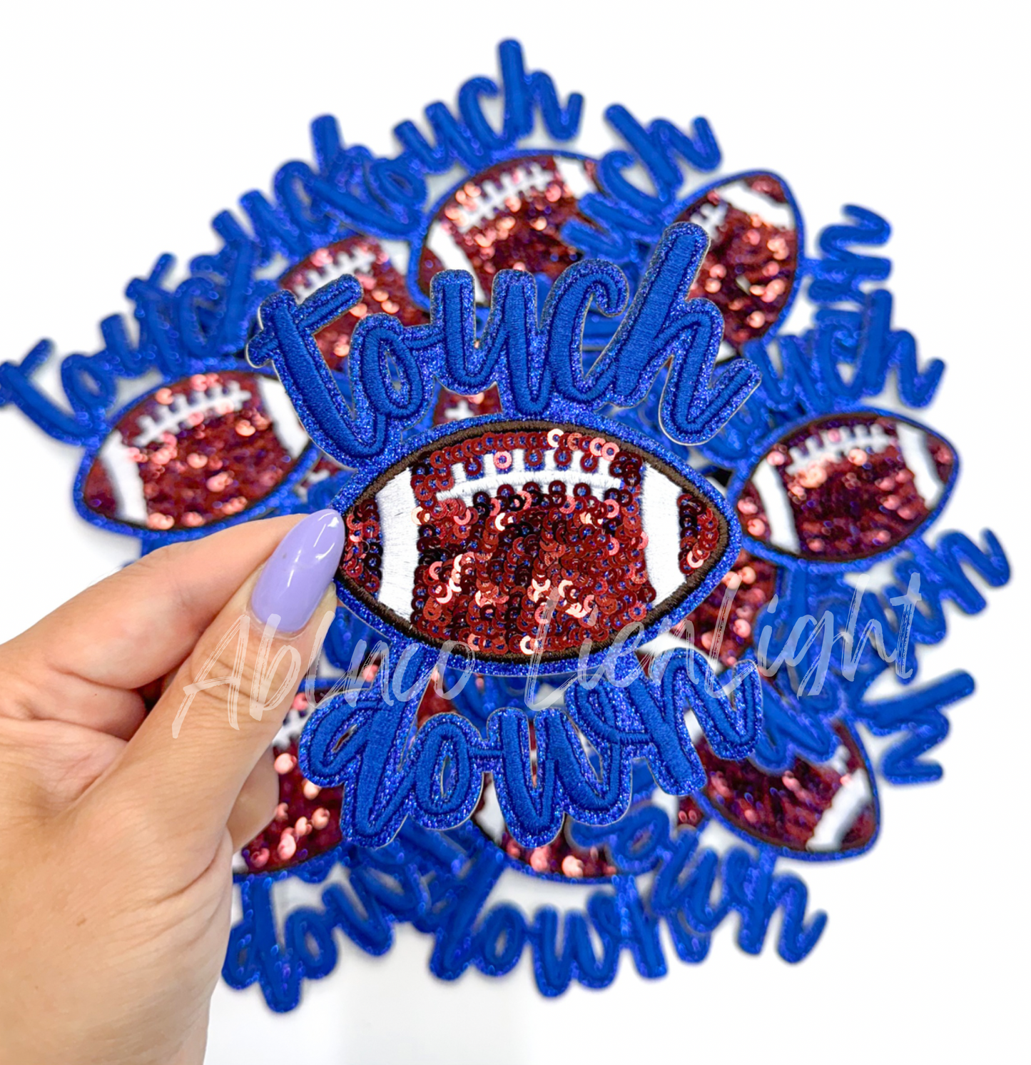 Royal Touchdown Glitter ADHESIVE STICKER Patch