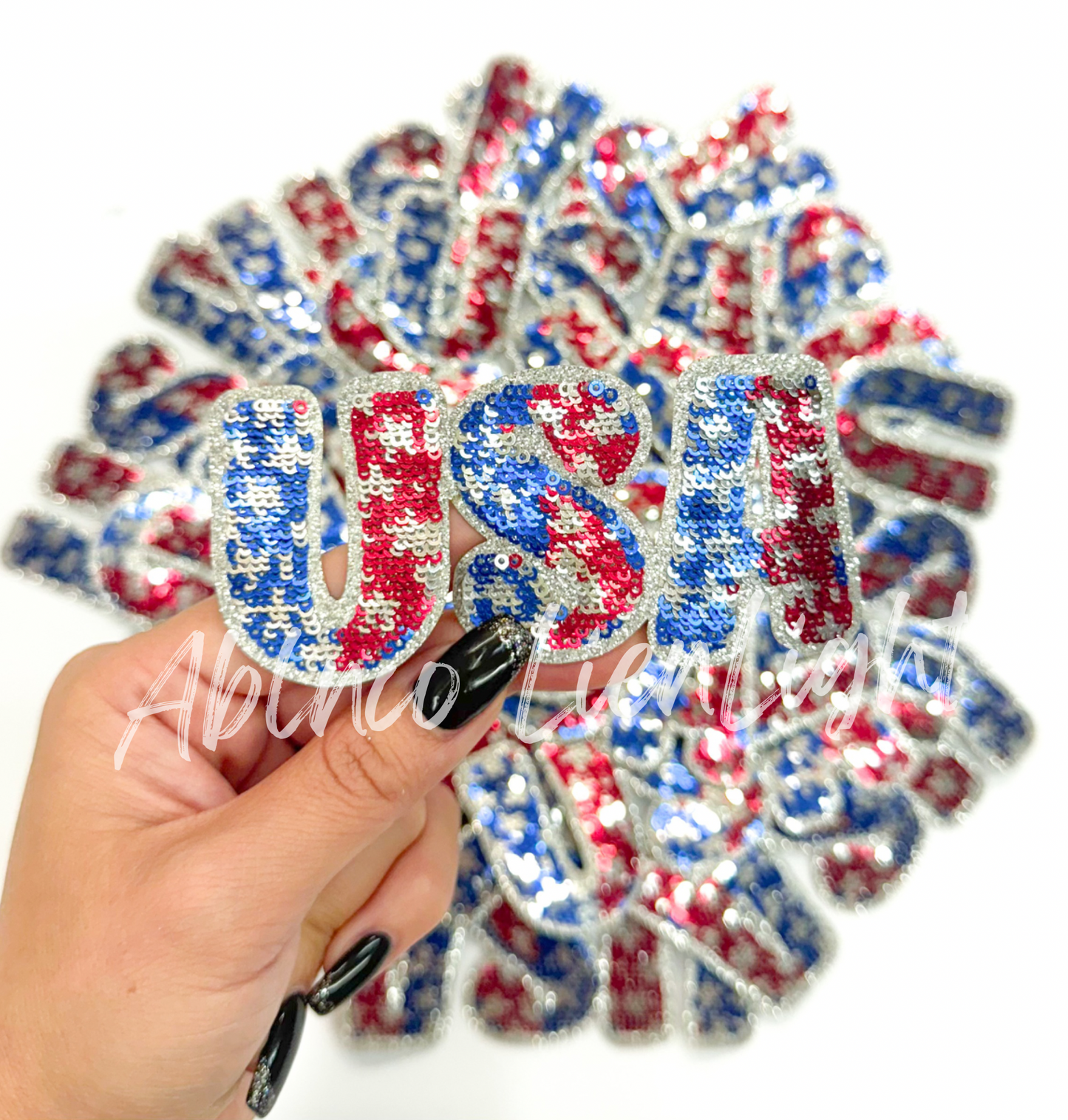 USA 4th July Holiday Sequin Patch