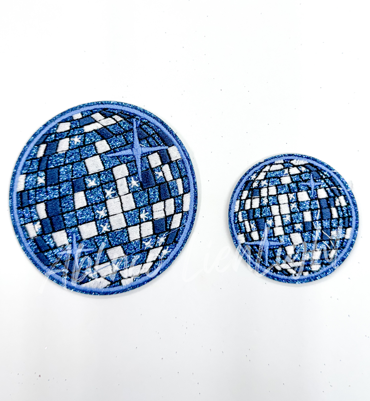 Royal Blue Disco Ball Embroidery Patch