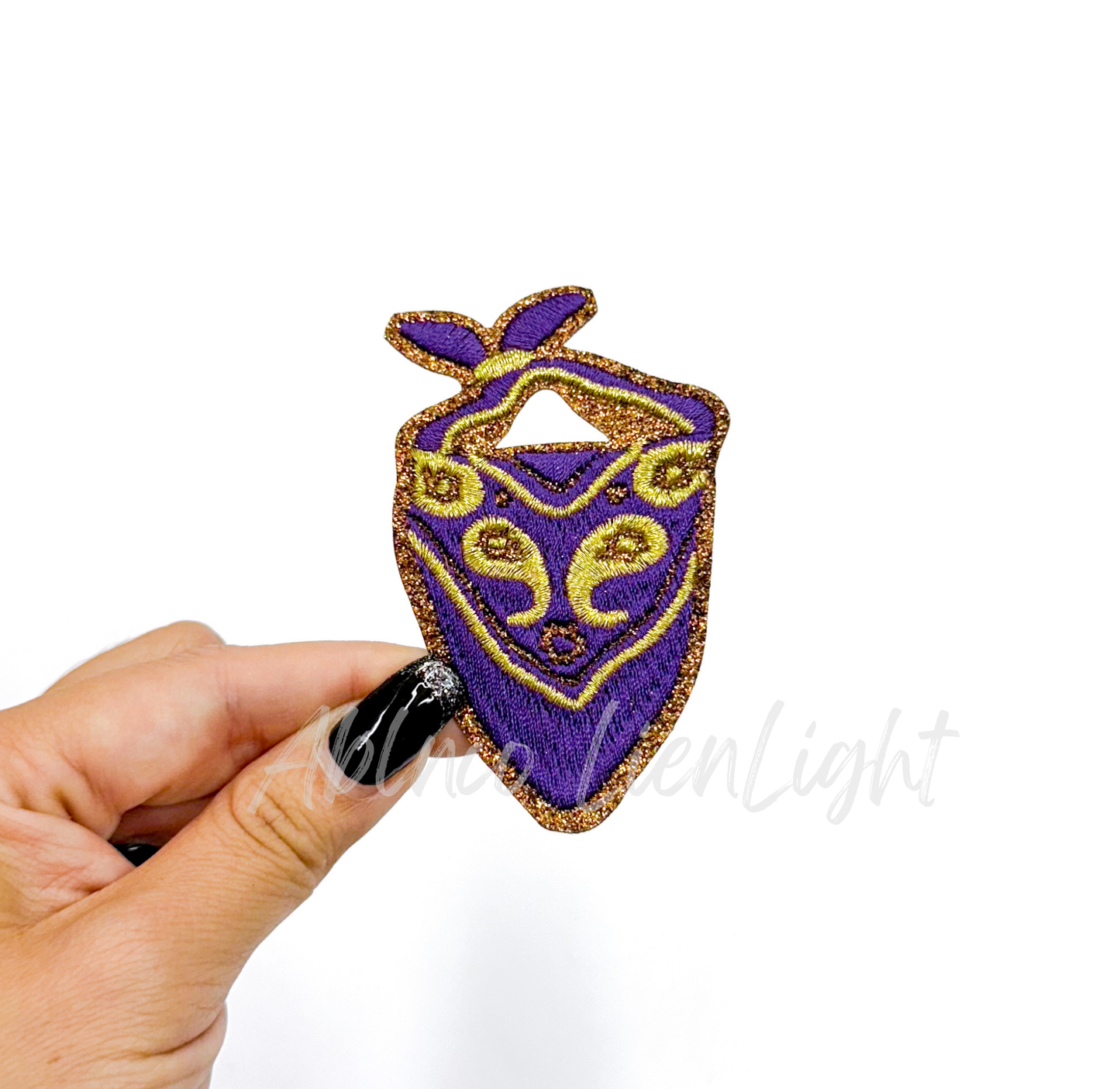 Purple Bandana Glitter Embroidery Patch