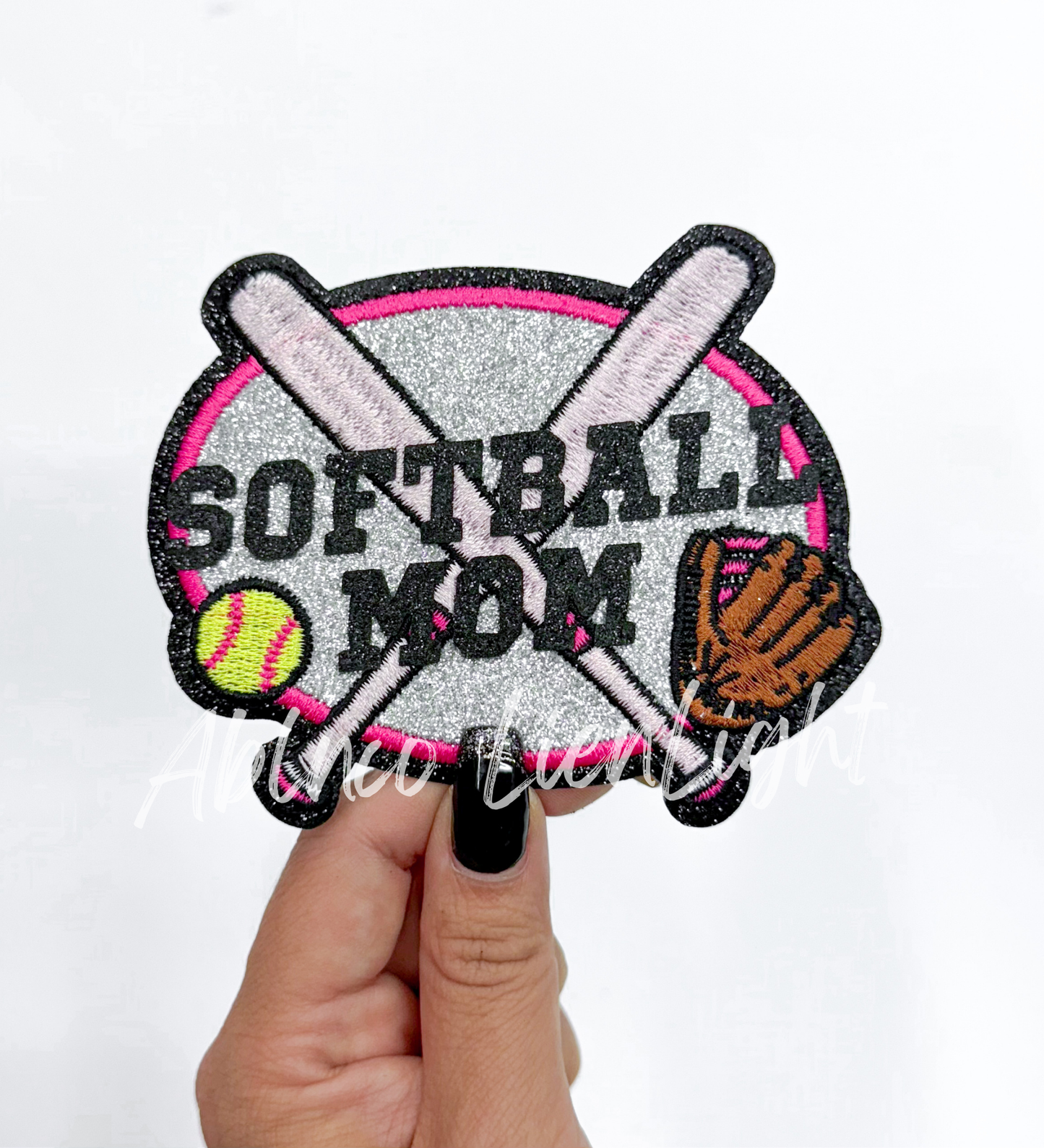 Softball Mom Glitter Embroidery Patch©️