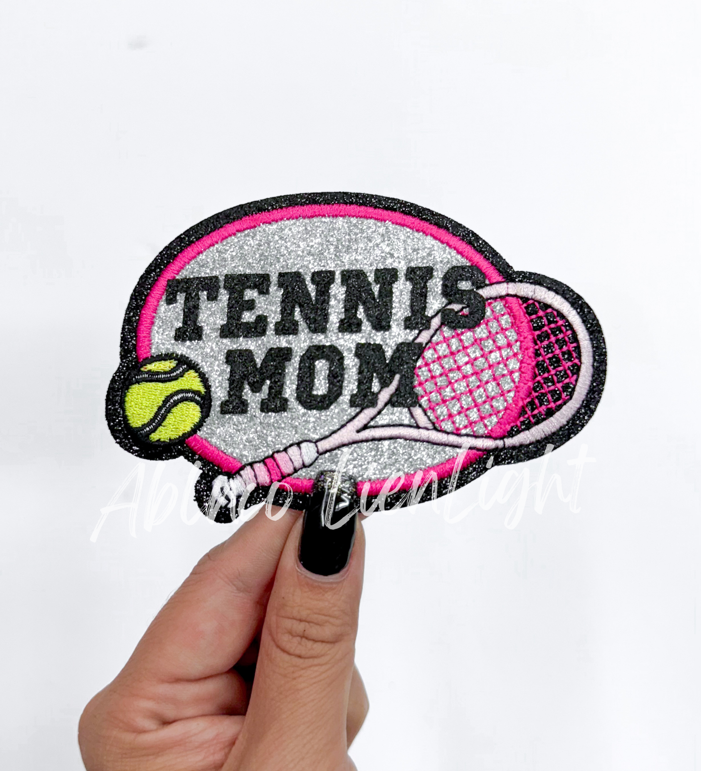 Tennis Mom Glitter Embroidery Patch©️