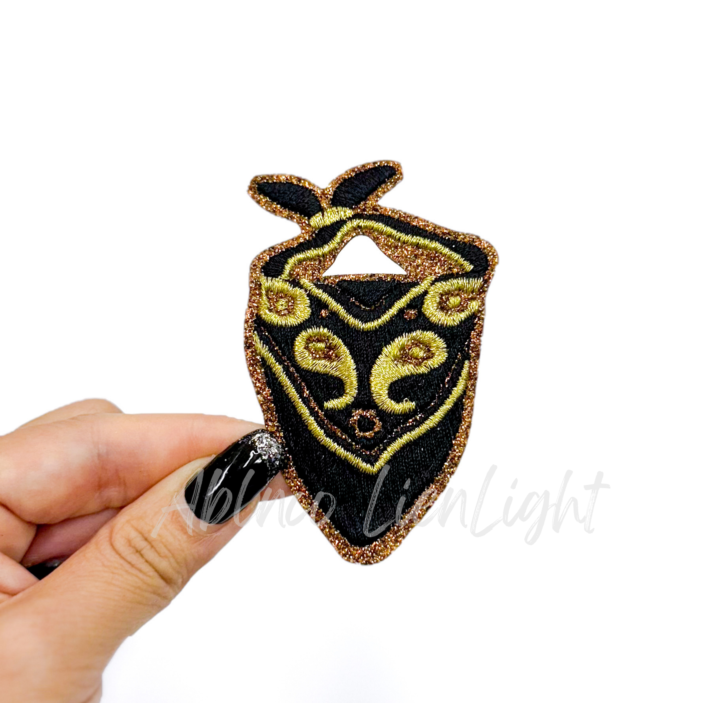 Black Bandana Glitter Embroidery Patch