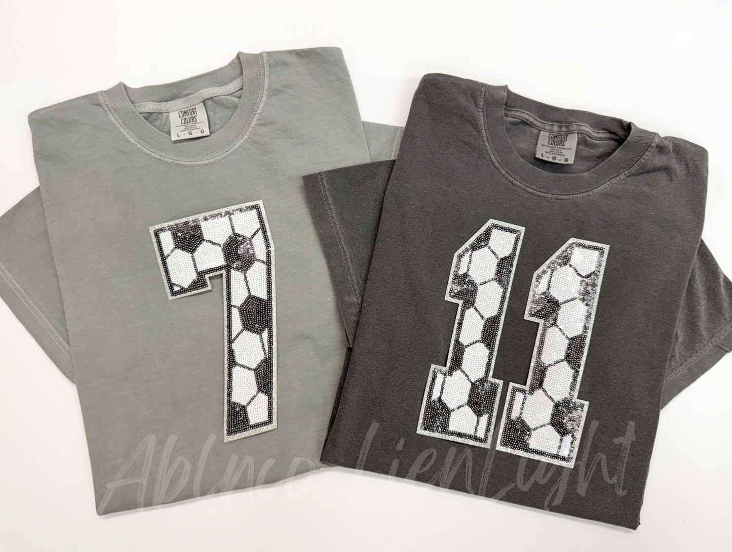 Sequin Soccer Number Game Day Tshirt