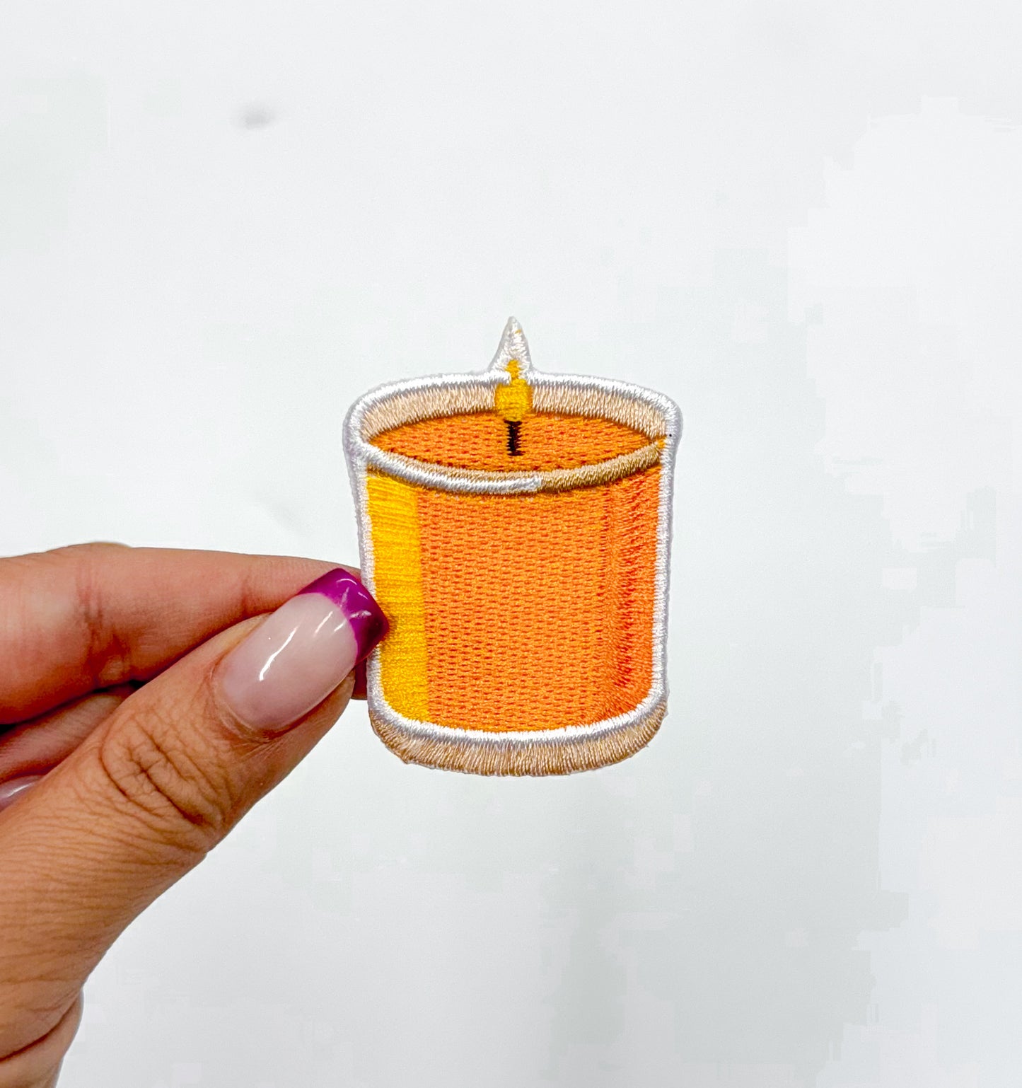 Pumpkin Fall Candle Embroidery Patch