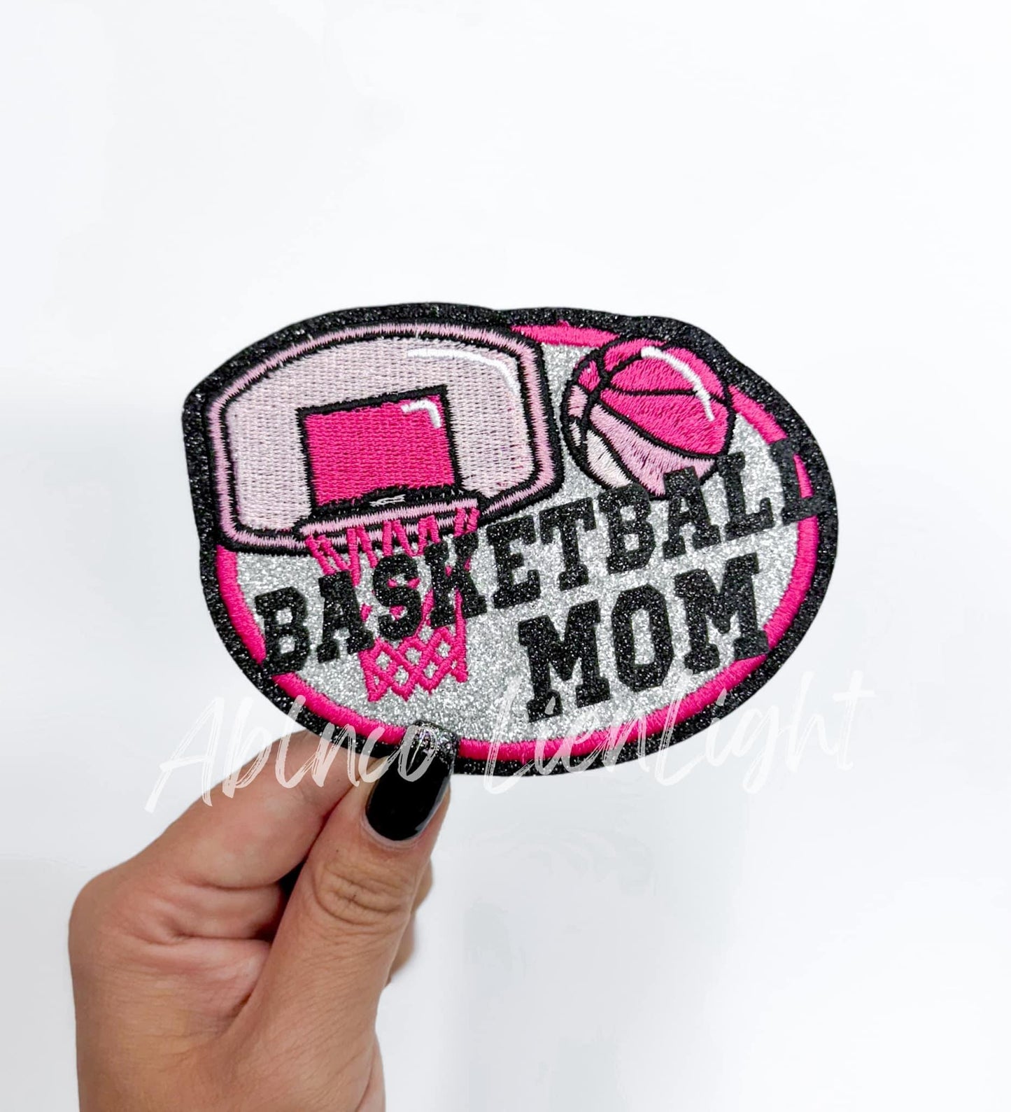 Basketball Mom Glitter Embroidery Patch©️