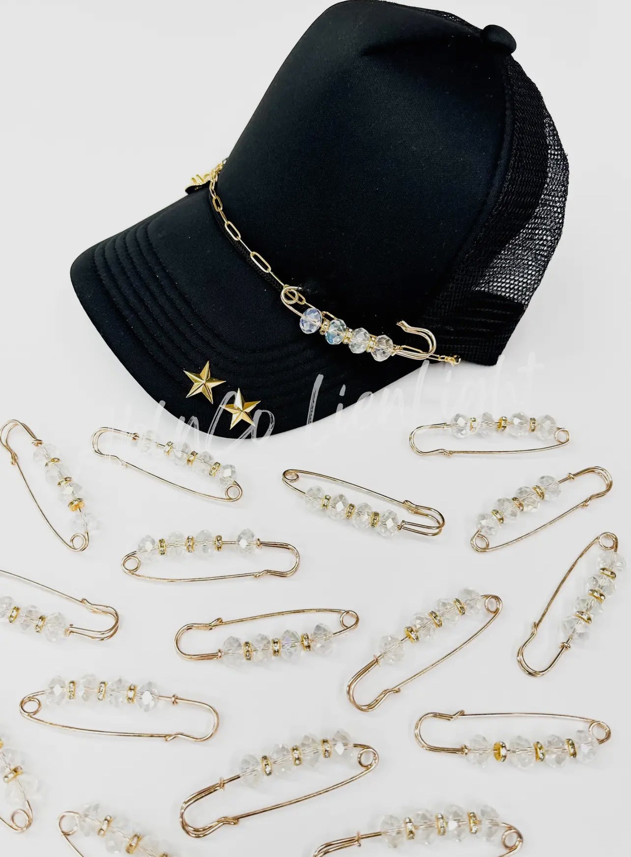 Clear Crystal Trucker Hat Pin