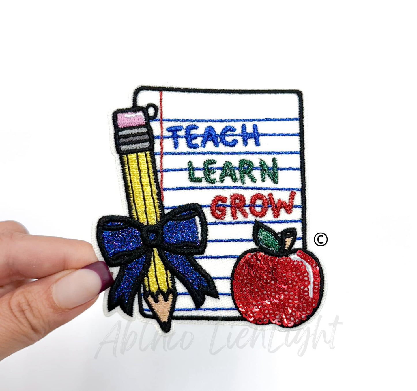 Teach Learn Grown Embroidery Patch