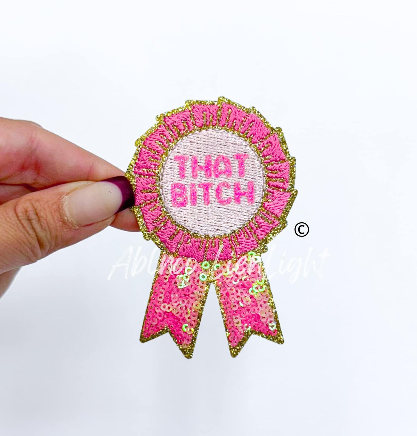 That Bitch Ribbon Sequin Embroidery Patch
