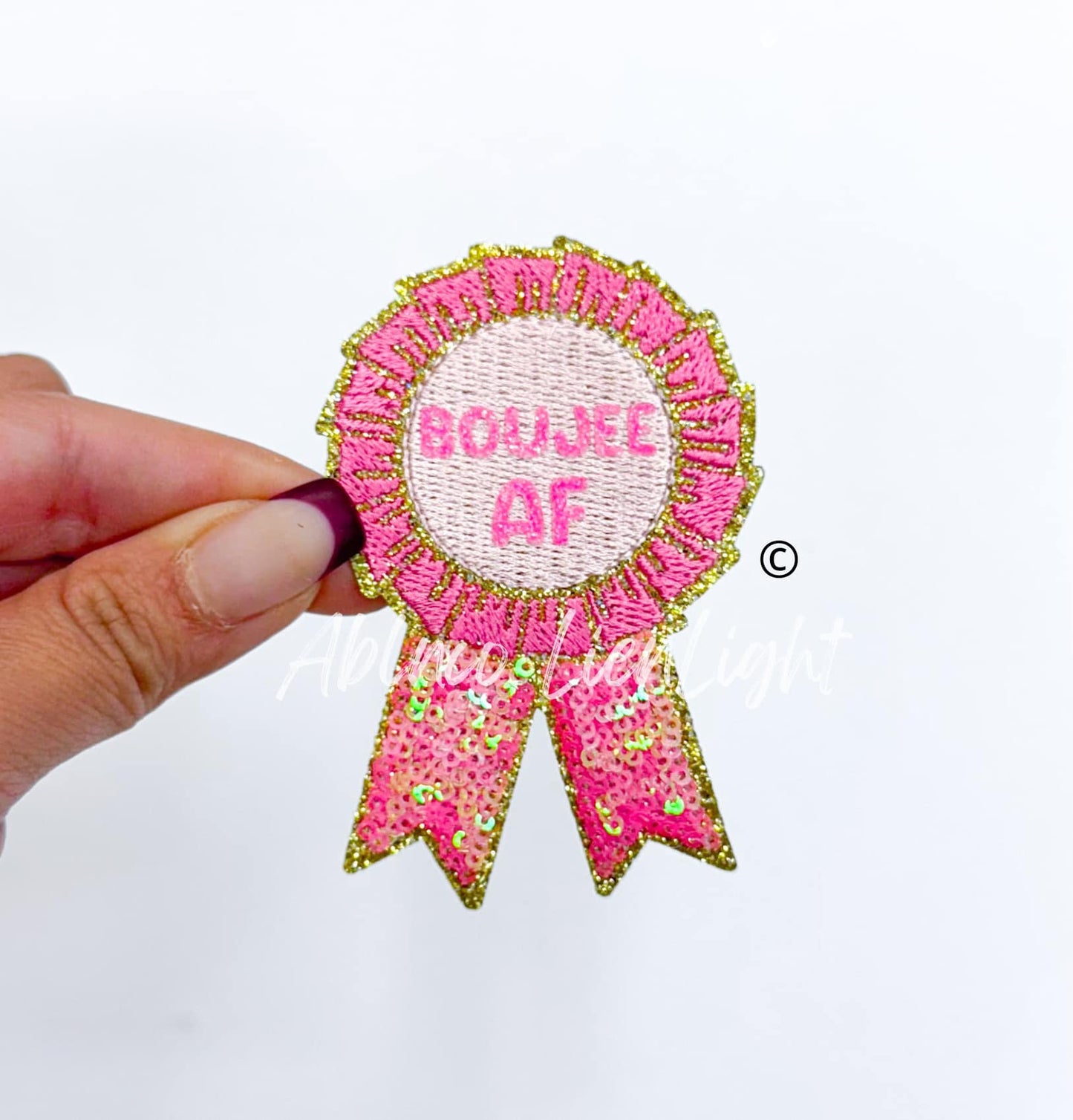 Boujee AF Ribbon Sequin Embroidery Patch