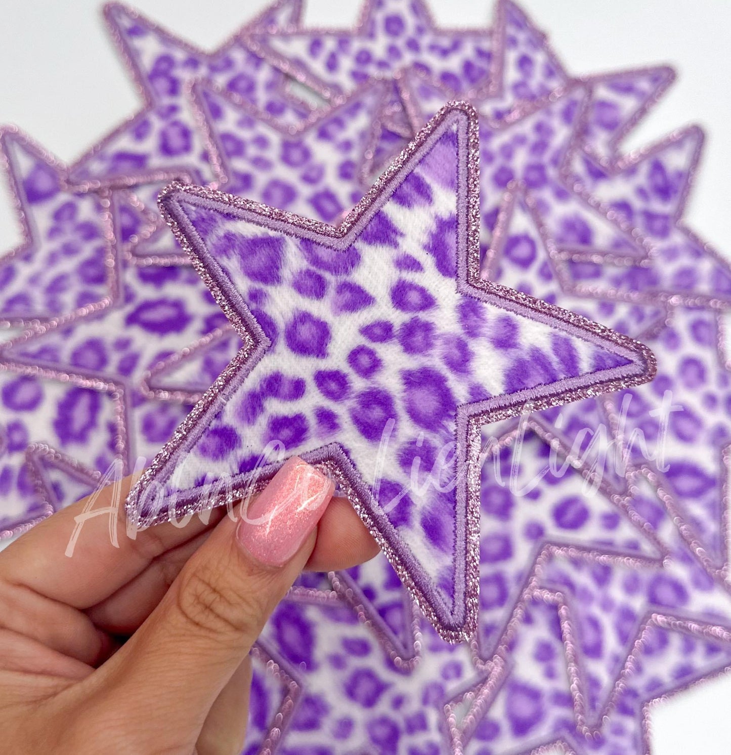 Purple Leopard Print Star Patch