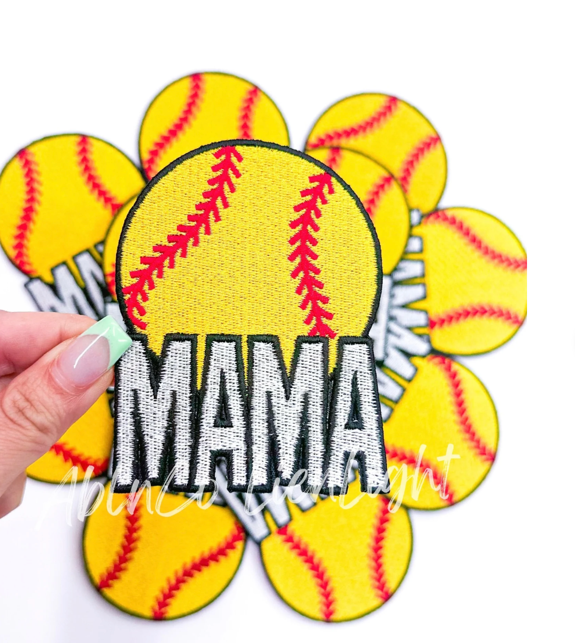 Mama Softball Embroidery Patch