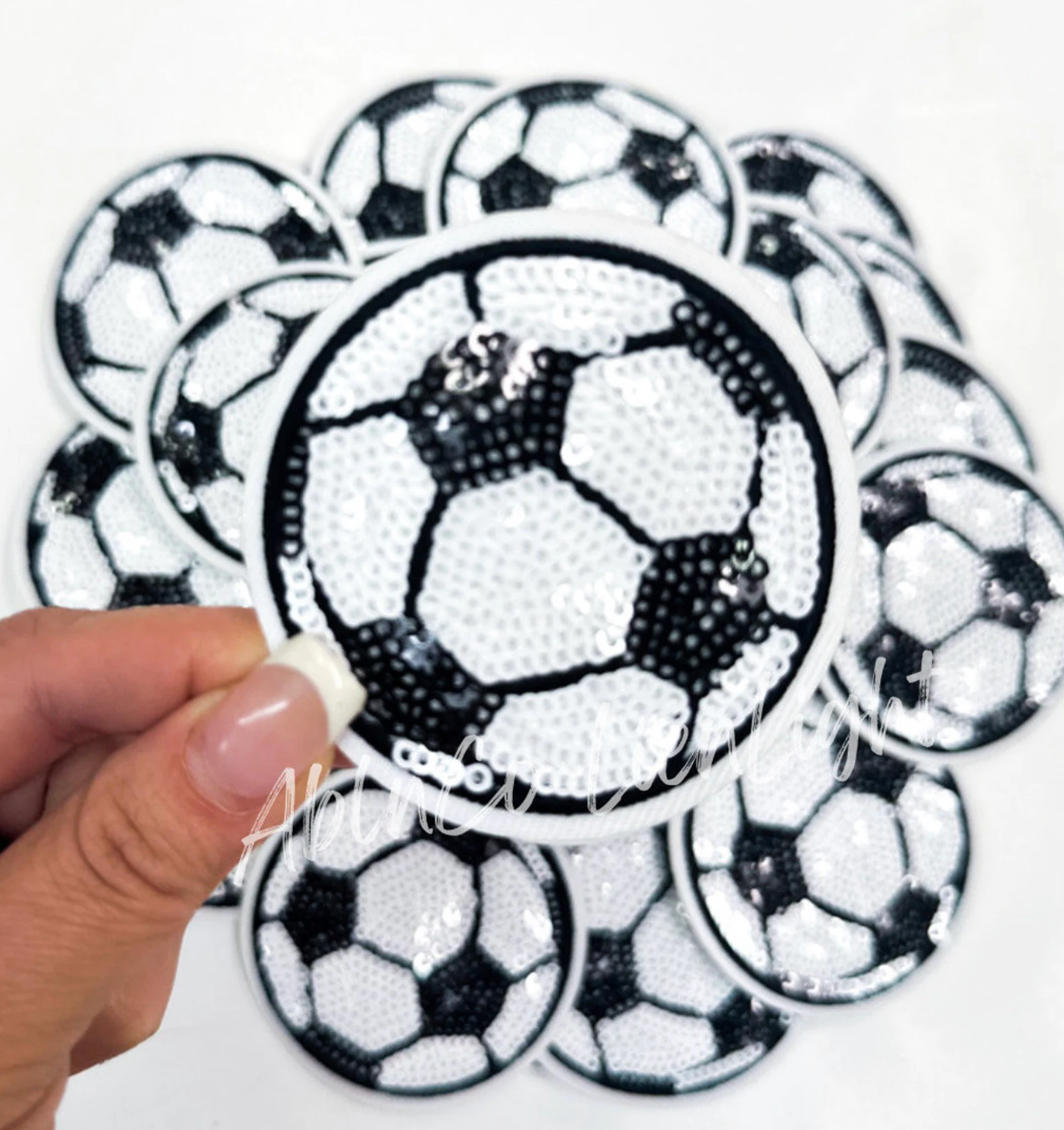Soccer Ball Sequins Embroidery Patch