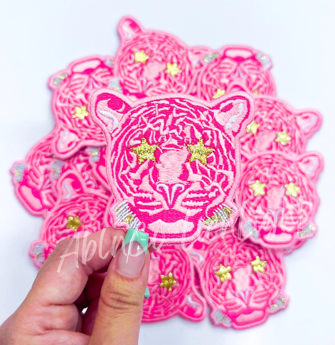 Cheetah Pink Mascot © Embroidery Hat Patch