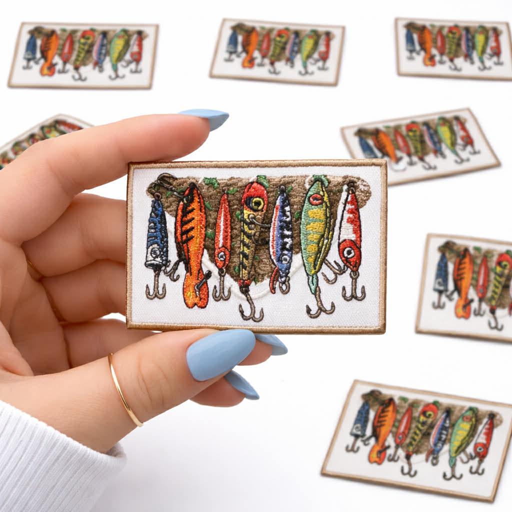 Fishing Lures Embroidered Mens Patch