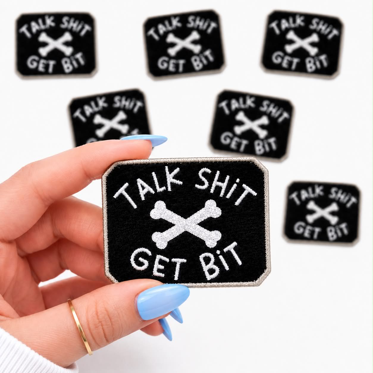 Talk Shit Get Bit Embroidered Dog Patch