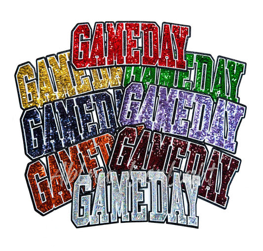 Silver Game Day Sequins Patch