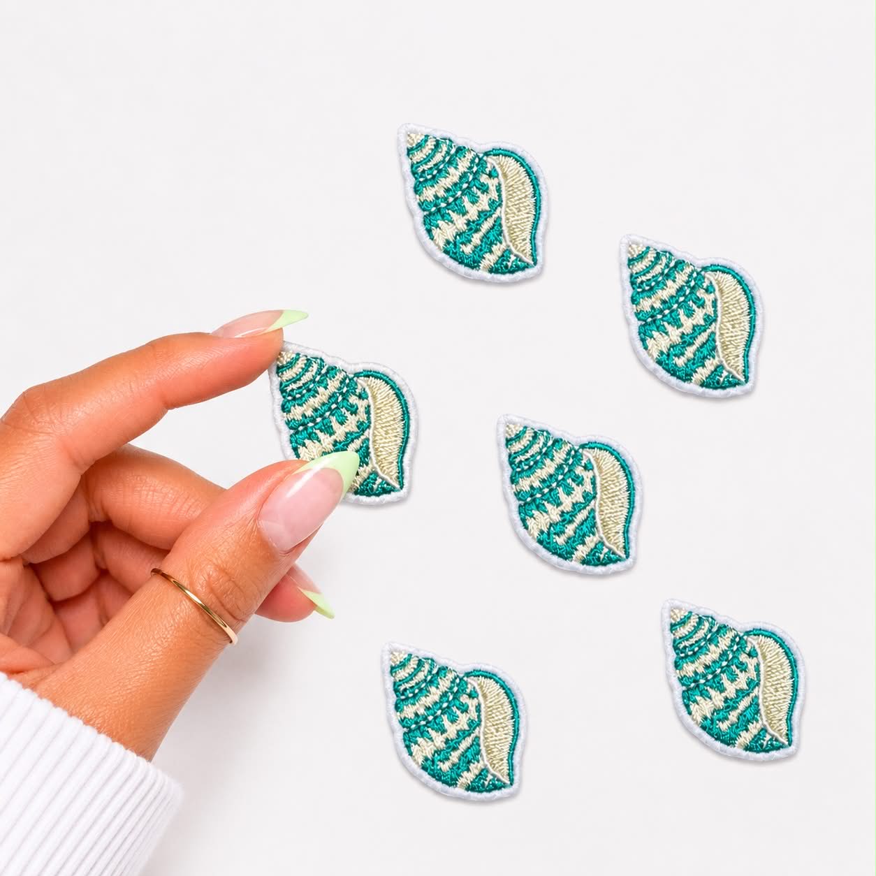 Mini Conch Shell Embroidered Patch