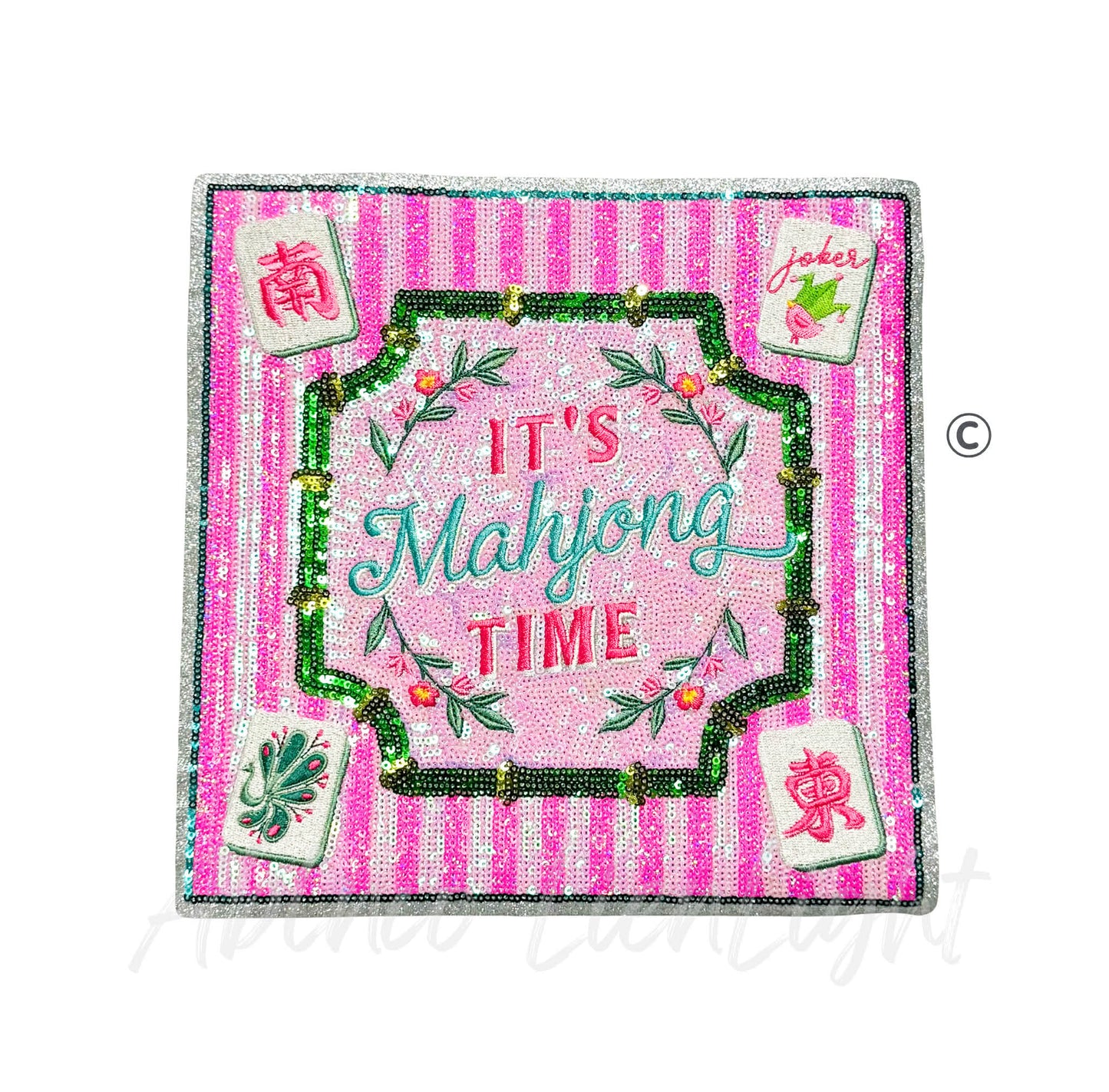 It's Mahjong Time Tile Mat Sequin Patch - Large
