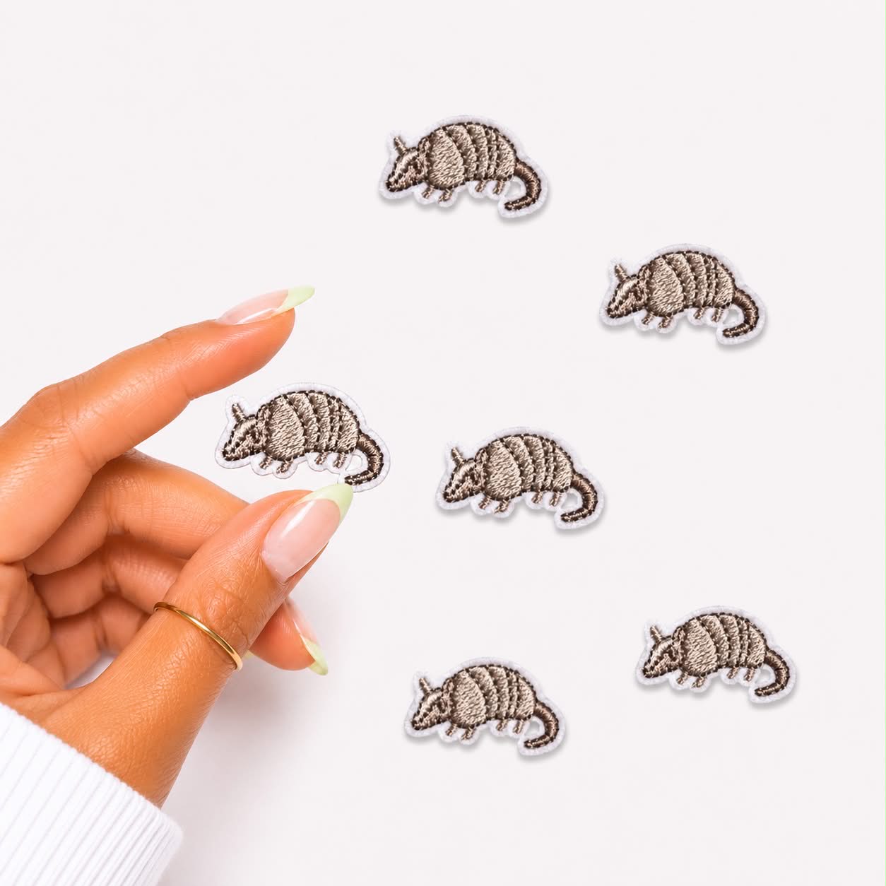 Mini Armadillo Embroidered Patch