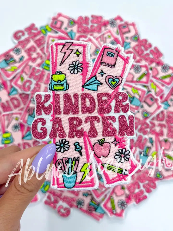 Kindergarten School Teach Glitter Patch