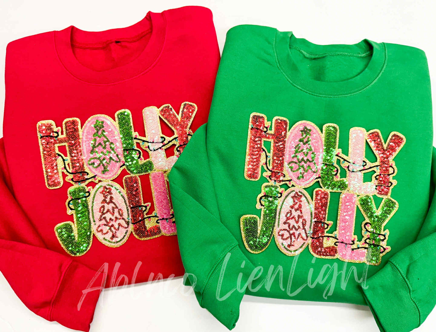 Holly Jolly Sequins Christmas Patch Sweatshirt
