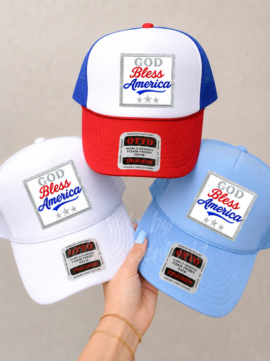 God Bless America 4th July Otto Trucker Hat