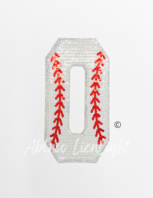 Baseball Numbers Sequin Patch - Large