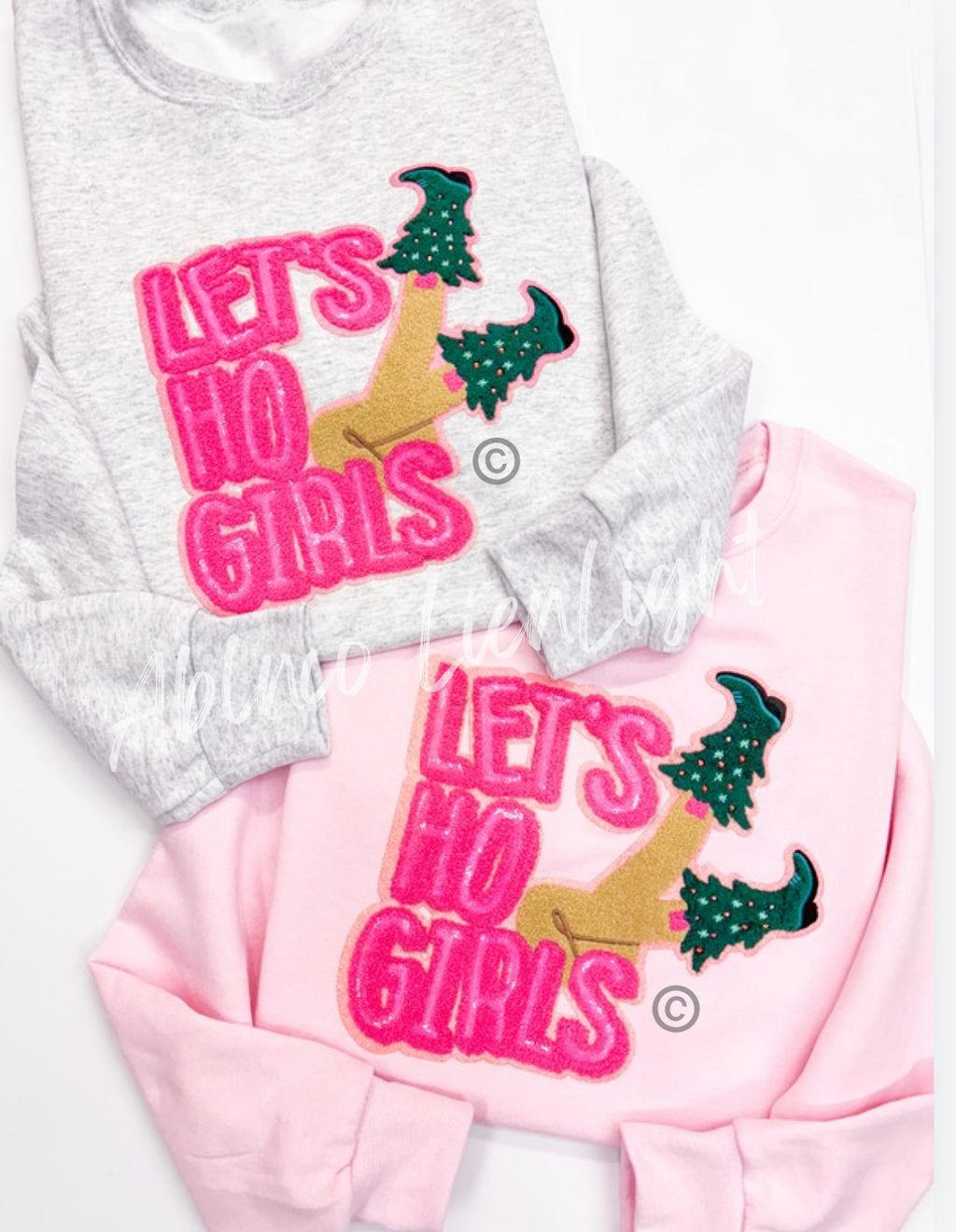 Lets Ho Girls Christmas Sequin Patch - Large