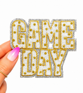 Gold Polka Dots Game Day Sequin Patch - Small