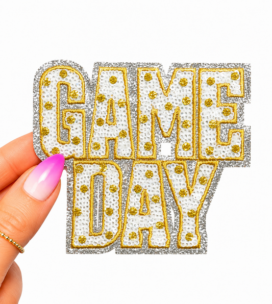 Gold Polka Dots Game Day Sequin Patch - Small